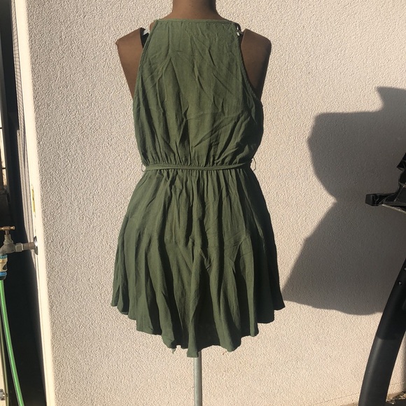 Pilgrim size 10 casual lightweight khaki green dress - Picture 3 of 10